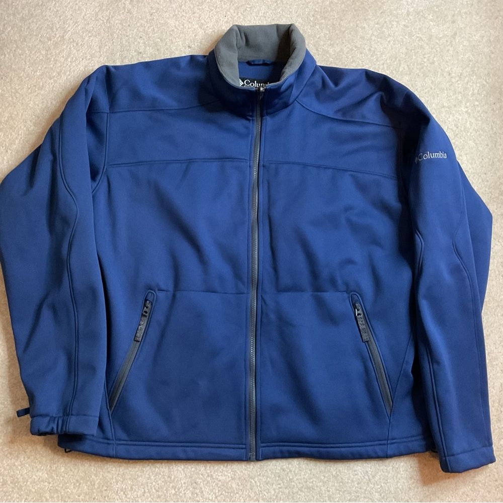 Columbia Men's XL Full Zipper Jacket Fleece-lined Blue Casual Warm
